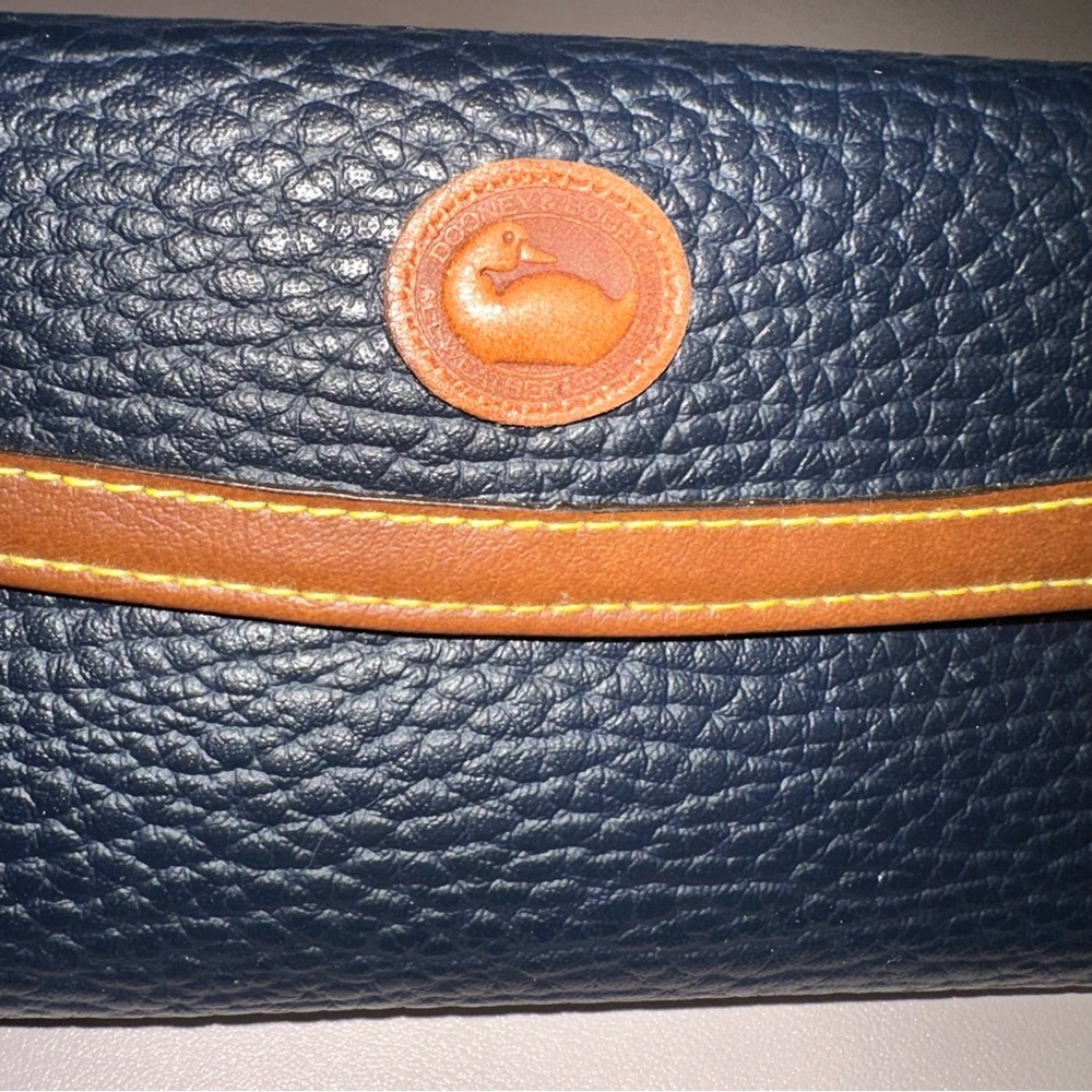 Dooney & Bourke Navy Leather Wallet with Brown Trim - Picture 5 of 8